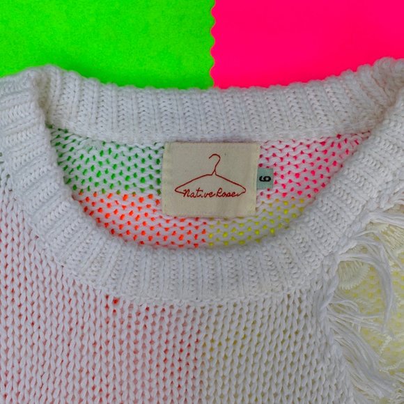 White LF Lace Distressed Sweater - Picture 2 of 4